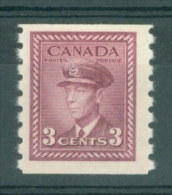 Canada: 1942/48   KGVI  - War Effort   SG392    3c  Purple  [Imperf X Perf: 8]    MH - Nuovi