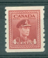 Canada: 1942/48   KGVI  - War Effort   SG393    4c   [Imperf X Perf: 8]    MH - Nuevos