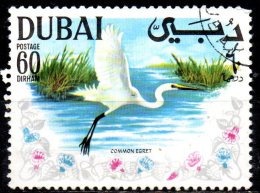 DUBAI 1968 Arabian Gulf Birds - 60d. - Great Egret ("Common Egret")  FU - Dubai