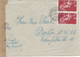 1948 Englische Zensur Nach Berlin Mit Helvetia MF - Storia Postale