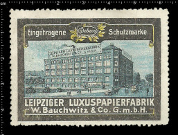 Original German Posterstamp Cinderella Reklamemarke Luxuspapierfabrik Paper Factory Car Tramway Auto Straßenbahn - Tram