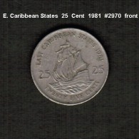 EAST CARIBBEAN STATES     25  CENTS  1981  (KM # 14) - East Caribbean States