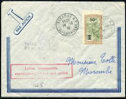 MADAGASCAR - N° 189 / LETTRE AVION, VOL ASSOLANT, TANANARIVE - MOROMBÉ, DU 28/10/1936 - TB - Lettres & Documents