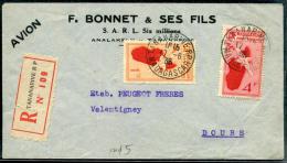MADAGASCAR - PA 4 + 6 / LR AVION DE TANANARIVE LE 17/6/1938, POUR VALENTIGNEY - TB - Covers & Documents