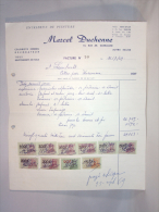 Facture. Marcel Duchenne. Autre Eglise. Entreprise De Peinture. 1969. Timbres Fiscaux. - 1950 - ...