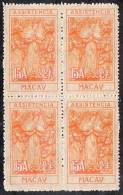 MACAO 1945 ASSISTENCIA SC#12A Perf11-1/2 NGAI BLOCK Of 4  CV.160,00Euro MADONNA RELIGION - Ungebraucht