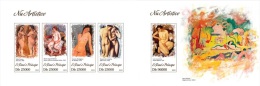 S. Tome 2013, Nude Art, Picasso, Renoir, Modigliani 4val In BF +BF IMPERFORATED - Desnudos