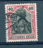 VARIÉTÉS 1905 / 11   N° 88  DEUTSCHES REICH 40 P CARMIN ET NOIR OBLITÉRÉ   DOS  CHARNIÈRES YVERT TELLIER 1.50 € - Varietà & Curiosità