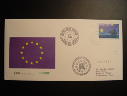 IRLANDE IRLAND IRELAND OUVERTURE FRONTIERES CONSEIL EUROPE TIRAGE LIMITE 100 Ex. - Storia Postale