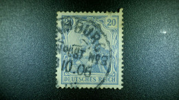 VARIÉTÉS 1902 / 1904  N° 70  DEUTSCHES REICH 20 OBLITÉRÉ  DOS CHARNIÈRES ? . 10 . 06 AMBOURG YVERT TELLIER 1.30 € - Varietà & Curiosità