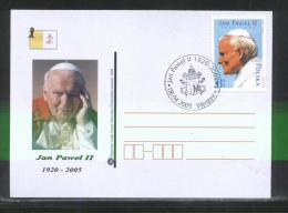 POLAND FDC 2005 POPE JOHN PAUL II JPII  FUNERAL WARSAW TYPE 1 FDI SET OF 4 CARDS CHRISTIANITY RELIGION - FDC