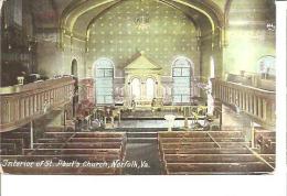 61858) Cartolina Postale - Interior Of St. Paul's Church - Norfolk - Nuova - Norfolk