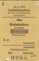 Gesellschafts-Sonderzug  Ulm Weinfelden über Konstanz Am 12.3.1972, EUROVAPON, Abschiedsfahrt Von Baureihe 003 - Europa