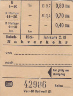 Nahverkehr Rottweil, Um 1972, 1-10 Km, 0,80 DM - Europe