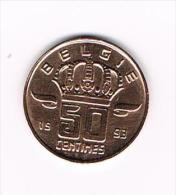 BOUDEWIJN  50 CENTIEM 1993  VL  G  MIJNWERKER - 50 Cent