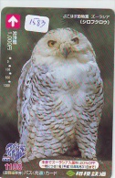 Carte Prépayée Japon Télécarte Japon Oiseau * HIBOU (1583)  * OWL * BIRD Japan Prepaid Card * EULE * UIL * GUFO * BUHO - Uilen