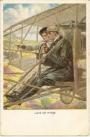 COUPLE EN AÉROPLANE , M. Munk , M.M. Vienne , Illustration Signée UNDERWOOD - Underwood, Clarence F.