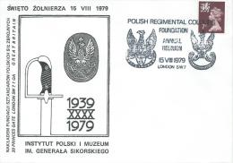 1979. POLISH  REGIMENTAL COLOURS .ANNUAL REUNION DAY . LONDON. WELSH 7p. STAMP - Government In Exile In London