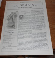 La Semaine Des Constructeurs. N°23. 30 Novembre1889. Lucarne Du XVe Siècle à Dijon. Maison Suédoise En Bois. - Revistas - Antes 1900