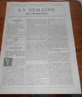 La Semaine Des Constructeurs. N°28. 4 Janvier 1890. Maison Des Cariatides à Dijon. Porte Arabe. - Revistas - Antes 1900