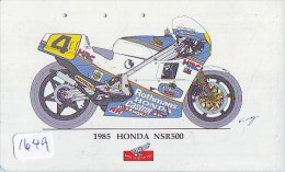 Télécarte Japon * MOTOR  * HONDA (1649)  Phonecard Japan * TELEFONKARTE * MOTORBIKE * - Motos