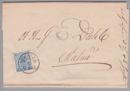 Heimat Schweden Wexiö 1865-06-18 Brief Mit Mi#8 Nach Malmö - Storia Postale