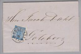 Heimat Schweden Uddevalla 1867-01-29 Brief Mit Mi#8 Nach Göteborg - Storia Postale