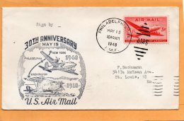 Philadelphia PA 1948 Air Mail Cover - 2c. 1941-1960 Covers