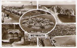 REAL PHOTO MULTI VIEW WEYMOUTH INCLUDING FLORAL CLOCK - Weymouth