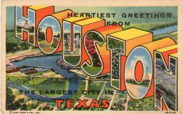 LARGE COLOURED LETTER CARD HOUSTON - TEXAS - U.S.A. - Houston