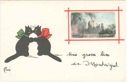 CPA 63 - Montaigut - Une Grosse Bise - Chats - Château - Montaigut