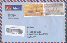 OMAN -  REGIST. AIRMAIL LETTER - SHIPS. - 2000 - Omán