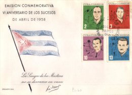 (334) Cuba Island - Ile De Cuba - FDC Cover  - Los Sucesos - 1958 - FDC