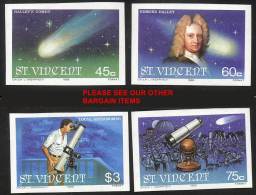 ST.VINCENT 1986 HALLEY´S COMET Imperforated / NonDENTELE SC#918-21 CV$18.00 SPACE ASTRONOMY - Erforscher