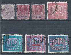Lot De 7 Timbres Fiscaux - Revenue Stamps