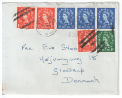 LETTRE AVEC  7 TIMBRES POUR LE DANEMARK - Briefe U. Dokumente