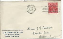 1935 Letter 2d Red King  Stamp On Cover J.R Taylor & Co Pty Ltd Letter Neat Hand Addressed Cover - Storia Postale