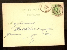 Postkaart Van Nr. 45 Verstuurd In ANVERS (STATION) Op 4/7/1885 Met Aankomststempel ANVERS Dd. 4/7/1885 ! - 1869-1888 Lion Couché