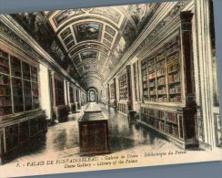 (S636) Fontainebleau Castle Library - Bibliotheque Du Chateau  (very Old Postcard) - Bibliotecas