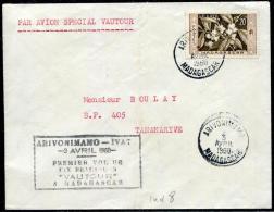 MADAGASCAR - N° 331 / LETTRE AVION VAUTOUR, D'ARIVONIMAMO LE 3/4/1960, POUR TANA VIA IVAT.  - TB - Storia Postale