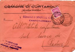 1950 LETTERA CON ANNULLO CAMPODARSEGO PADOVA - Impuestos