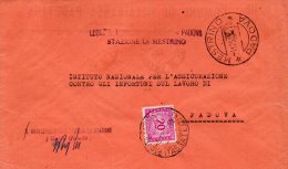 1950 LETTERA CON ANNULLO MESTRINO  PADOVA - Portomarken