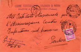 1951  LETTERA CON ANNULLO LOZZO ATESTINO  PADOVA - Portomarken