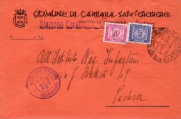 1956  LETTERA CON ANNULLO MASERA' DI    PADOVA - Portomarken