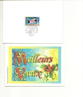 PARIS 75  --  MEILLEURS VOEUX   PREMIER JOUR    CARTE 2 VOLETS - Lettres & Documents