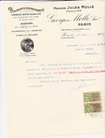 FACTURE TIMBRE PARIS- DIAMANTS INDUSTRIELS -MAISON JULES MOLLE 1923 - Other & Unclassified