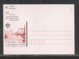 POLAND 1998 RARE LIMITED EDITION POLISH PHILATELIC FEDERATION MINT POSTAL CARD 100 YEARS OF TRAMS IN LODZ PC - Strassenbahnen