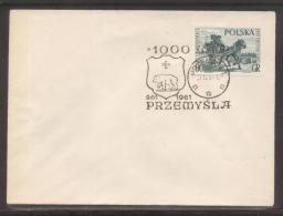 POLAND 1961 1000 YEARS OF PRZEMYSL CITY COMM CANCEL ON COVER TOWN CREST COAT OF ARMS BEAR - Covers