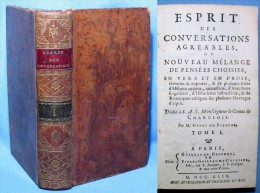 Esprit Des Conversations Agréables / Gayot De Pitaval / Guillaume-Desprez Et Pierre-Guillaume Cavelier  éditeurs En 1749 - 1701-1800