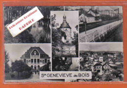 Carte Postale 91. Sainte-Geneviève-des-bois  La Gare  L'hotel De Ville  L'Orge  Trés Beau Plan - Sainte Genevieve Des Bois